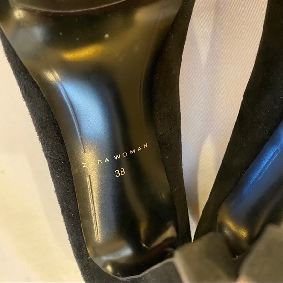 ZARA Black Heels with Gold Size 38 - Picture 9 of 11